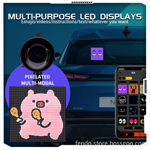 Programmable LED Smart Screen for Car Rear Window - High Resolution 64x64 Pixel Display
